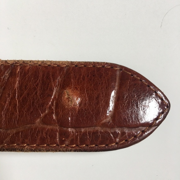 Vintage LINEA PELLE Horseshoe Brown Leather Belt S - Picture 5 of 7